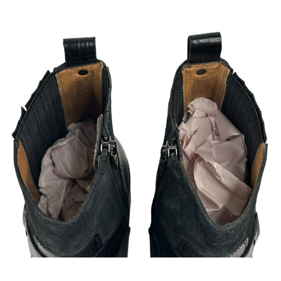 Donald Pliner Mai Womens Black Leather Moto Booties Harness Size 7.5M New $298 - Picture 10 of 12